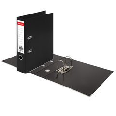 Папка-регистратор BRAUBERG &laquo;EXTRA&raquo;, 75 мм, черная, двустороннее покрытие пластик, металлический уголок, 228570