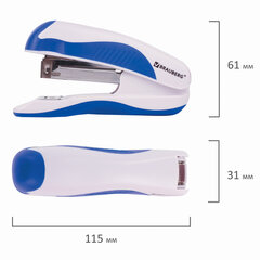 Степлер №24/<wbr/>6, 26/<wbr/>6 BRAUBERG &laquo;JET PRO&raquo;, до 25 листов, эргономичный, бело-синий, 228584