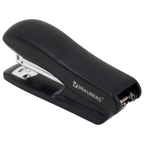 Степлер №24/6, 26/6 BRAUBERG "SX-39", до 25 листов, черный, 228590