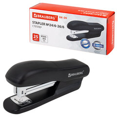 Степлер №24/<wbr/>6, 26/<wbr/>6 BRAUBERG &laquo;SX-39&raquo;, до 25 листов, черный, 228590
