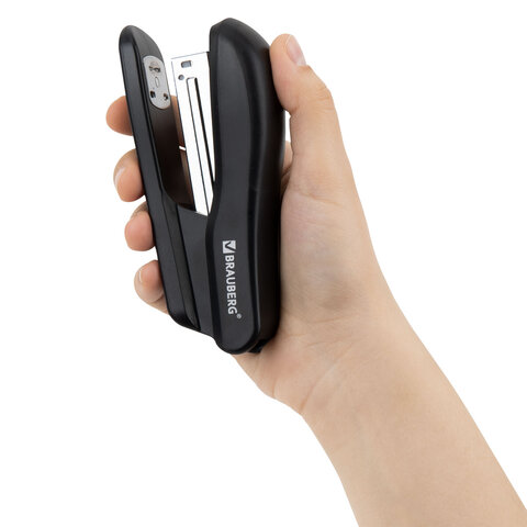 Степлер №24/6, 26/6 BRAUBERG "SX-39", до 25 листов, черный, 228590