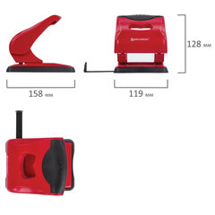 Дырокол BRAUBERG &laquo;JET PRO&raquo;, до 40 листов, красно-черный, 228603