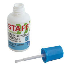 Корректирующая жидкость STAFF &laquo;EVERYDAY&raquo; на водной основе, 20 мл, с кисточкой, 228642