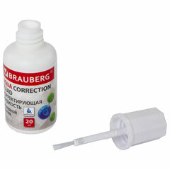 Корректирующая жидкость BRAUBERG &laquo;Aqua&raquo; на водной основе 20 мл, с кисточкой, 228643