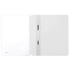 Скоросшиватель пластиковый BRAUBERG, А4, 130/<wbr/>180 мкм, белый, 228676