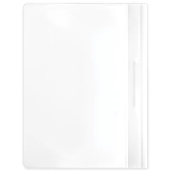 Скоросшиватель пластиковый BRAUBERG, А4, 130/<wbr/>180 мкм, белый, 228676