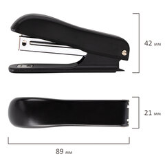 Степлер №10 STAFF &laquo;Profit&raquo;, до 12 листов, с антистеплером, черный, 228737