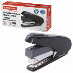Степлер ЭНЕРГОСБЕРЕГАЮЩИЙ №24/<wbr/>6 &mdash; 24/<wbr/>8 BRAUBERG &laquo;Easy Press&raquo;, до 40 листов, БЕЗ УСИЛИЙ, 228742
