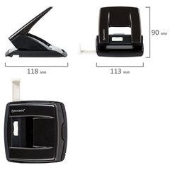 Дырокол металлический BRAUBERG &laquo;ULTRA&raquo;, до 20 листов, черный, 228758