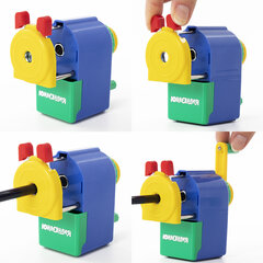 Точилка механическая ЮНЛАНДИЯ &laquo;Светофор&raquo;, металлический механизм, корпус голубой, 228766