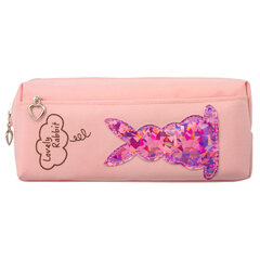 Пенал мягкий ЮНЛАНДИЯ, 2 отделения, полиэстер, &laquo;Bunny&raquo;, розовый, 20&times;7&times;9 см, 228988