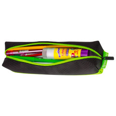 Пенал-косметичка BRAUBERG, мягкий, &laquo;Black&Bright&raquo;, черно-зеленый, 21&times;5&times;5 см, 229005