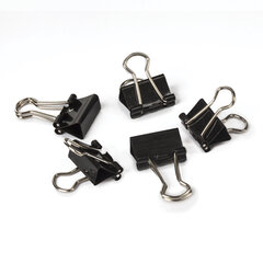 Зажимы для бумаг STAFF &laquo;EVERYDAY&raquo;, КОМПЛЕКТ 12 шт., 15 мм, на 45 листов, черные, картонная коробка, 229049