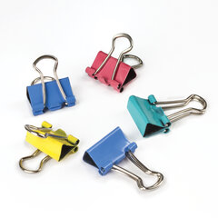 Зажимы для бумаг STAFF &laquo;Profit&raquo;, КОМПЛЕКТ 12 шт., 15 мм, на 45 листов, цветные, картонная коробка, 229050