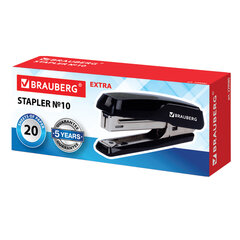 Степлер №10 BRAUBERG &laquo;Extra&raquo;, до 20 листов, антистеплер, черно-серый, 229080