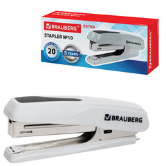 Степлер №10 BRAUBERG &laquo;Extra&raquo;, до 20 листов, антистеплер, серый, 229083