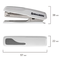 Степлер №10 BRAUBERG &laquo;Extra&raquo;, до 20 листов, антистеплер, серый, 229083