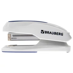 Степлер №24/<wbr/>6, 26/<wbr/>6 BRAUBERG &laquo;Extra&raquo;, до 30 листов, серо-синий, 229087