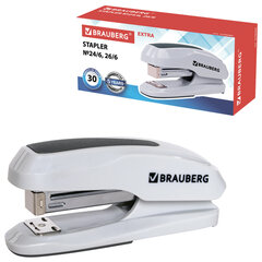Степлер №24/<wbr/>6, 26/<wbr/>6 BRAUBERG &laquo;Extra&raquo;, до 30 листов, серый, 229089