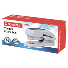 Степлер №24/<wbr/>6, 26/<wbr/>6 BRAUBERG &laquo;Extra&raquo;, до 30 листов, серый, 229089