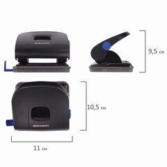 Дырокол металлический BRAUBERG &laquo;Extra&raquo;, до 30 листов, черный, 229092