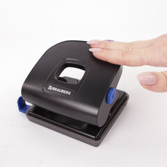 Дырокол металлический BRAUBERG &laquo;Extra&raquo;, до 30 листов, черный, 229092