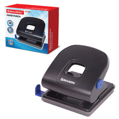 Дырокол металлический BRAUBERG &laquo;Extra&raquo;, до 30 листов, черный, 229092