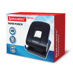 Дырокол металлический BRAUBERG &laquo;Extra&raquo;, до 40 листов, черный, 229093
