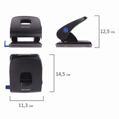 Дырокол металлический BRAUBERG &laquo;Extra&raquo;, до 40 листов, черный, 229093