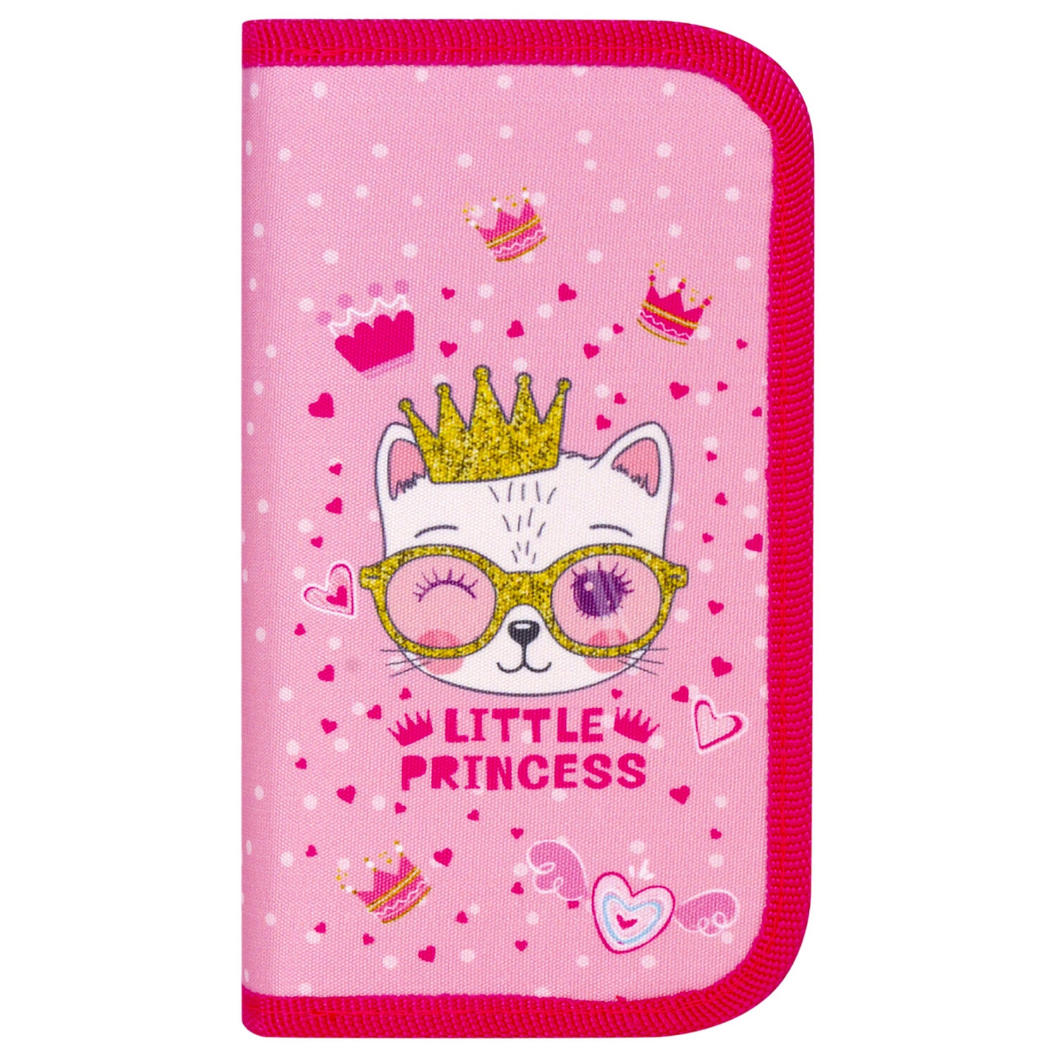 Пенал ЮНЛАНДИЯ, 2 отделения, ткань, 19х11 см, "Little princess", 229162