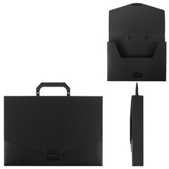 Портфель пластиковый STAFF А4 (320&times;225&times;36 мм), без отделений, черный, 229241