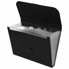 Портфель пластиковый STAFF А4 (330&times;235&times;36 мм), 7 отделений, индексные ярлыки, черный, 229243
