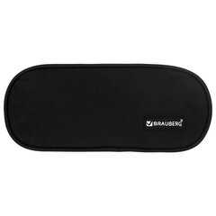 Пенал-косметичка BRAUBERG овальный, полиэстер, &laquo;Black&raquo;, 22&times;9&times;5 см, 229271