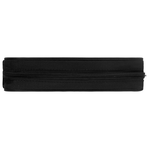 Пенал-косметичка BRAUBERG овальный, полиэстер, "Black", 22х9х5 см, 229271