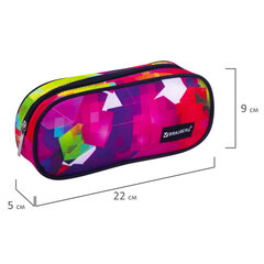 Пенал-косметичка BRAUBERG овальный, полиэстер, &laquo;Geometry&raquo;, 22&times;9&times;5 см, 229272