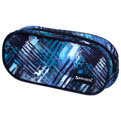 Пенал-косметичка BRAUBERG овальный, полиэстер, &laquo;Lines&raquo;, 22&times;9&times;5 см, 229273