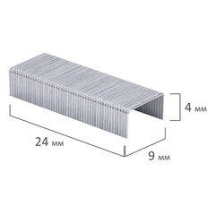 Скобы для степлера цинковое покрытие №10, 1000 штук, BRAUBERG &laquo;EXTRA&raquo;, до 20 листов, 229298