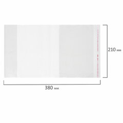 Обложка ПП со штрихкодом для тетрадей и дневников, КЛЕЙКИЙ КРАЙ, 80 мкм, 210&times;380 мм, универсальная, прозрачная, ПИФАГОР, 229342