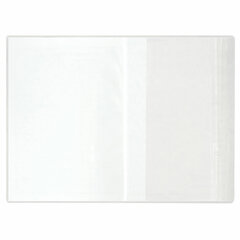 Обложка ПП со штрихкодом для тетрадей, прописей Горецкого, КЛЕЙКИЙ КРАЙ, 80 мкм, 243&times;455 мм, универсальная, прозрачная, ЮНЛАНДИЯ, 229353