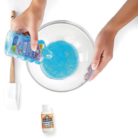 Клей для слаймов канцелярский с блестками ELMERS "Glitter Glue", 177 мл, голубой, 2077252