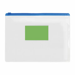 Папка-конверт на молнии А4 (335&times;238 мм), карман для визиток, прозрачная, 0,12 мм, STAFF, 229547