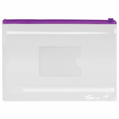 Папка-конверт на молнии МАЛОГО ФОРМАТА (240&times;175 мм), А5, ассорти, 0,12 мм, ЮНЛАНДИЯ, 229551