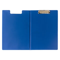 Папка-планшет STAFF, А4 (318&times;228 мм), с прижимом и крышкой, картон/<wbr/>ПВХ, СИНЯЯ, 229558