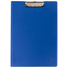 Папка-планшет STAFF, А4 (318&times;228 мм), с прижимом и крышкой, картон/<wbr/>ПВХ, СИНЯЯ, 229558