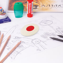 Ластик BRAUBERG &laquo;Oval PRO&raquo;, 40&times;26&times;8 мм, овальный, красный пластиковый держатель, 229560