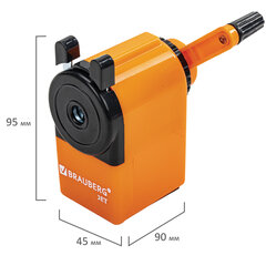 Точилка механическая BRAUBERG &laquo;JET&raquo;, металлический механизм, корпус оранжевый, 229567