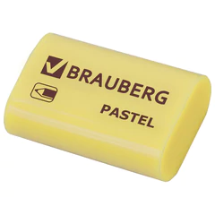 Ластик BRAUBERG &laquo;Pastel&raquo;, 37&times;24&times;11мм, ассорти пастельных цветов, экологичный ПВХ, 229582