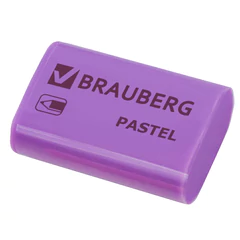 Ластик BRAUBERG &laquo;Pastel&raquo;, 37&times;24&times;11мм, ассорти пастельных цветов, экологичный ПВХ, 229582