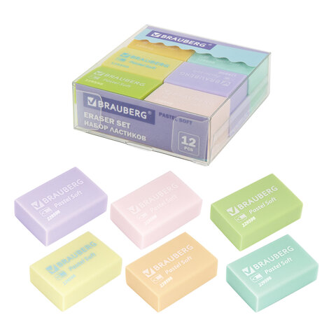 ������� BRAUBERG "Pastel Soft" ����� 12 ��., ������ ������� 31�20�10 ��, ����������� ���, 229598 �����