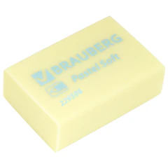 Ластики BRAUBERG &laquo;Pastel Soft&raquo; НАБОР 12 шт., размер ластика 31&times;20&times;10 мм, экологичный ПВХ, 229598